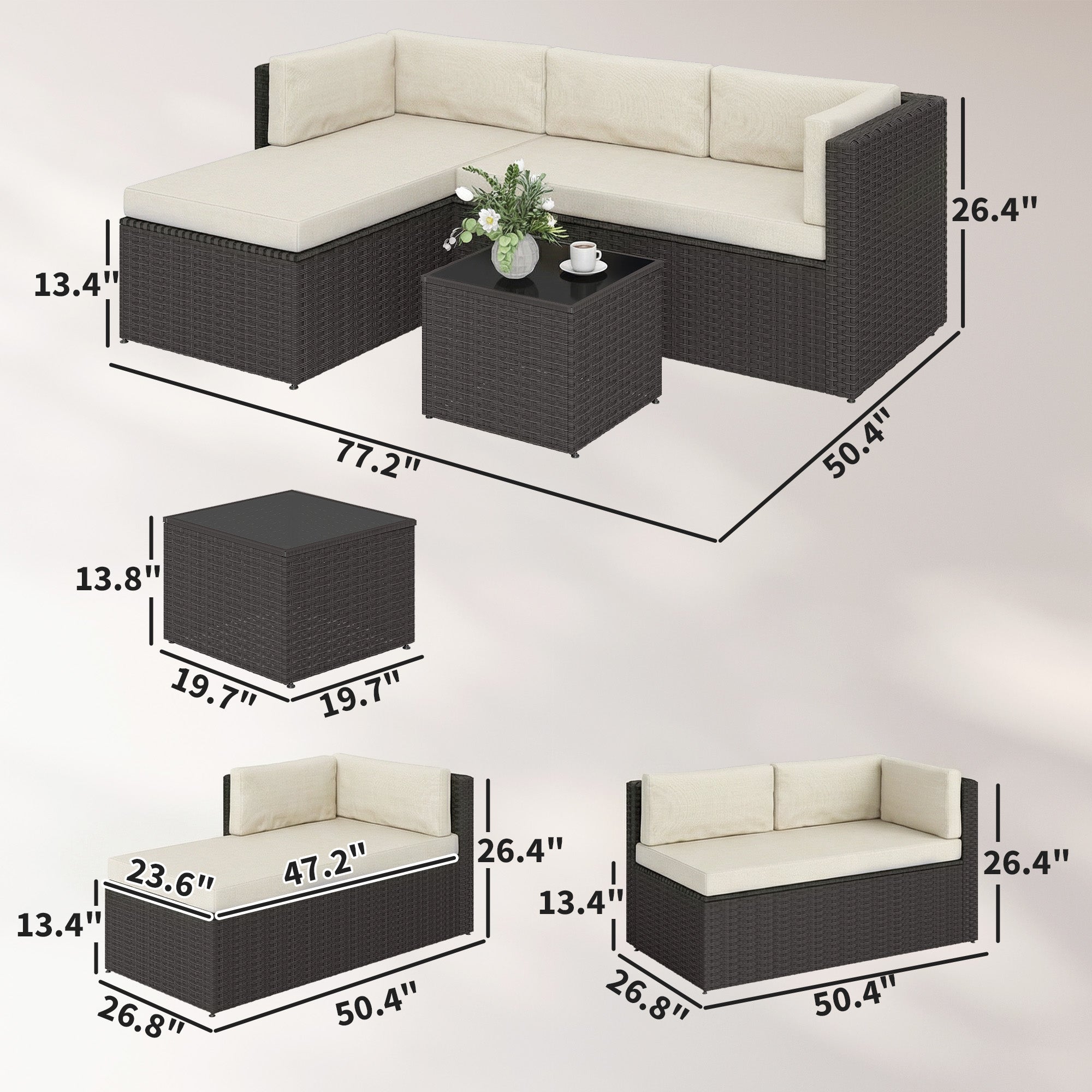 Ensemble de meubles patio 3 pièces