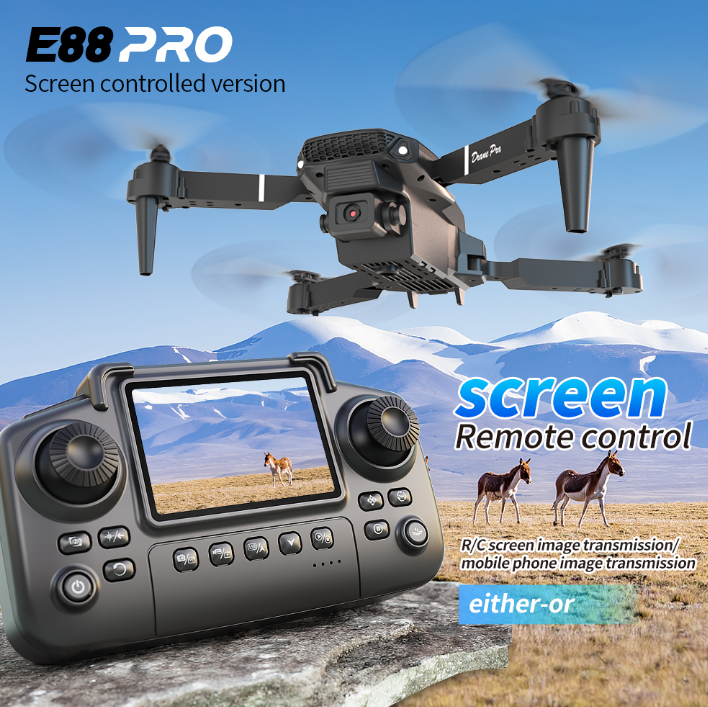 E99 Drone double batterie avec écran