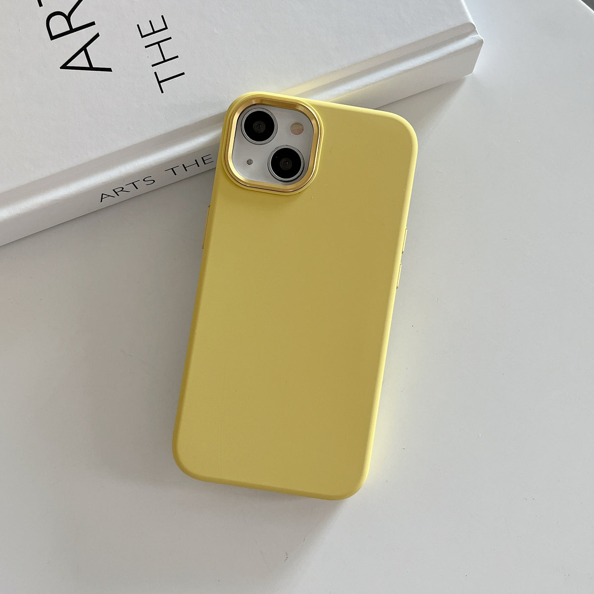 Boîtier de téléphone en métal silicone liquide de couleur pleine couverture