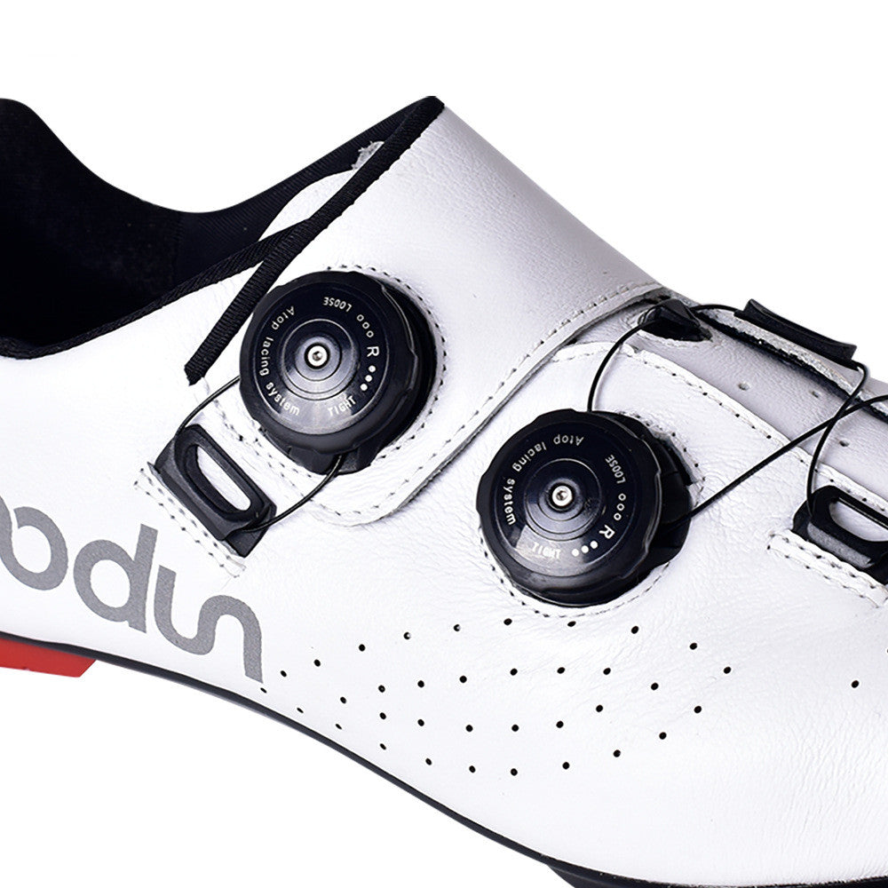 Chaussures de vélo en fibre de carbone en cuir absorbant les chocs