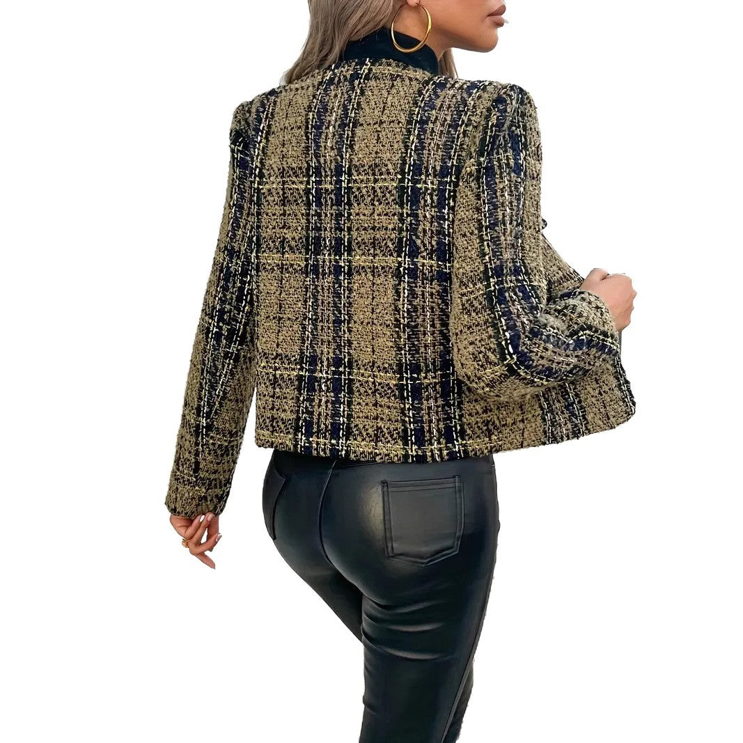 Veste courte en laine tissée enroulée style Chanel