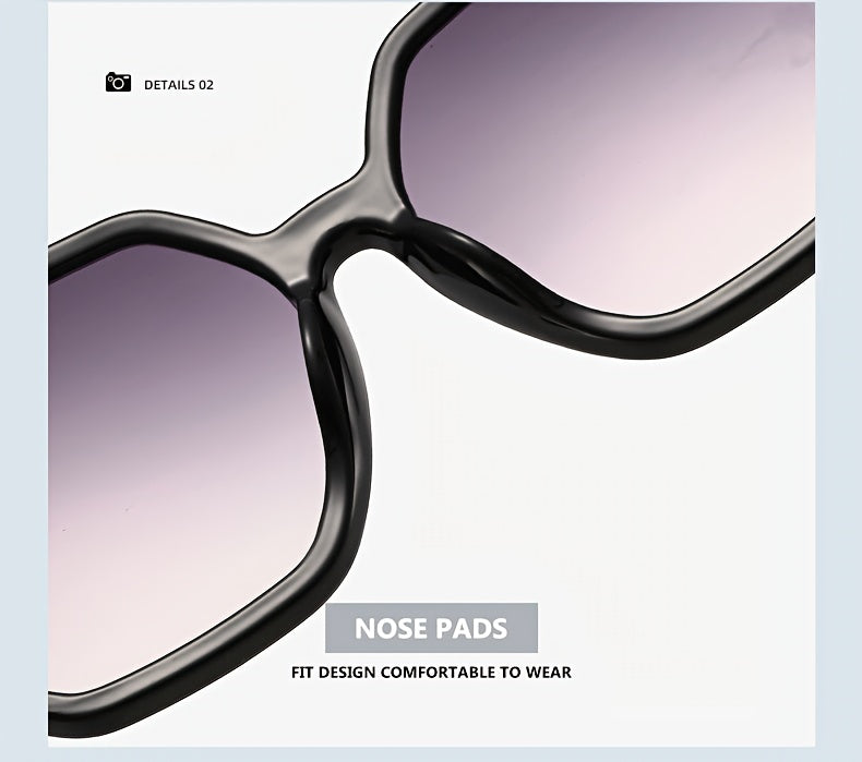 2 Pack Lunettes de soleil carrées surdimensionnées pour femmes