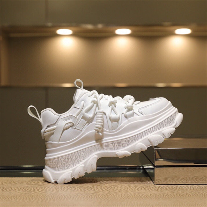 Sneakers de la plate-forme en cuir casual mode femme