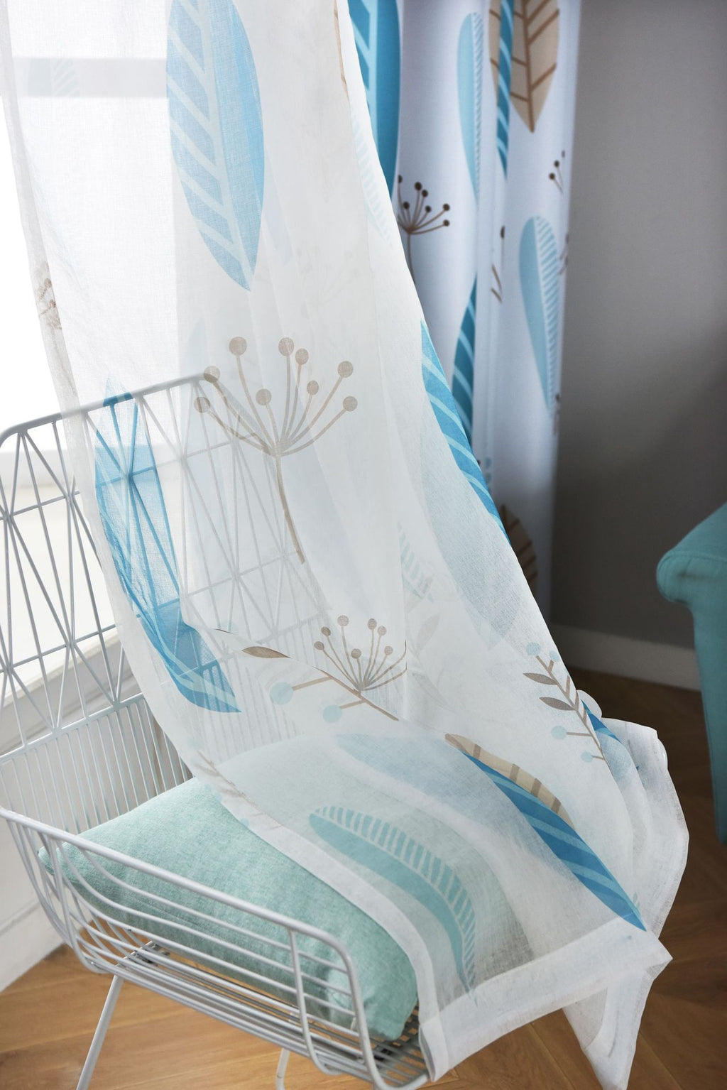 Style nordique Nordic Leaf Rideau Shading Chambre à coucher Salon Shading Rideau Finished Simp