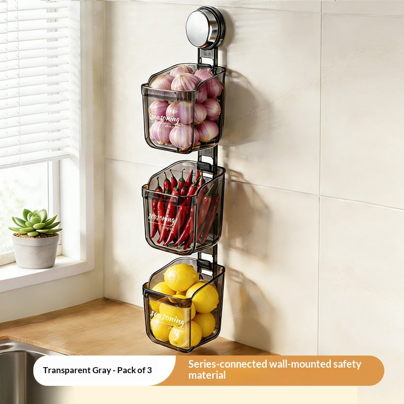 Panier de rangement mural sans punch pour la cuisine