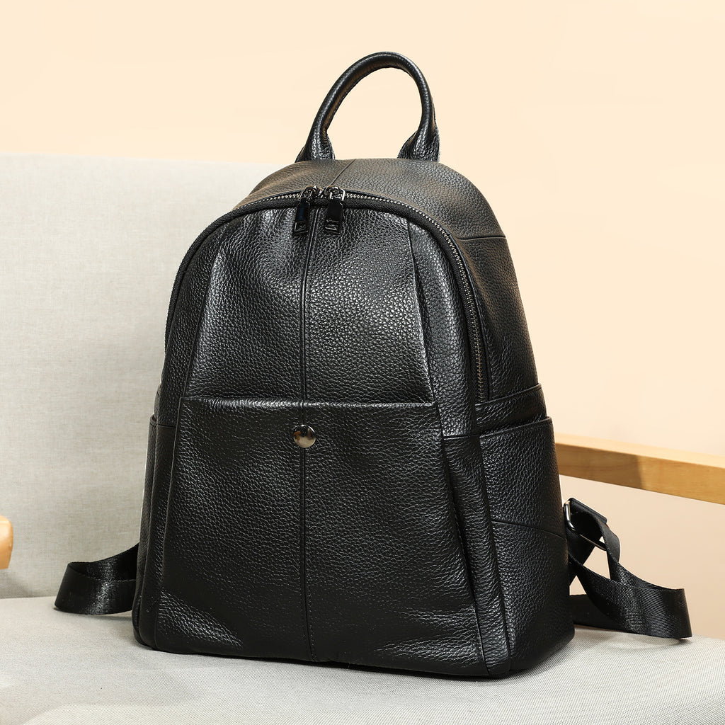 Sac à dos casual en cuir véritable pour dames