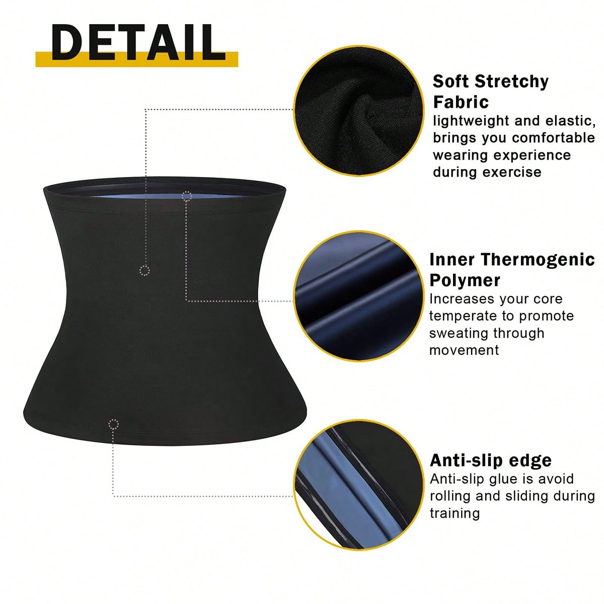 Bande de ceinture de sweat Trimmer pour les hommes Lower Belly Fat Sauna Slimming Belt Wor