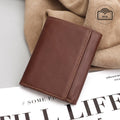 Hommes RFID anti-vol swiping plusieurs fentes de cartes portefeuille en cuir vintage court