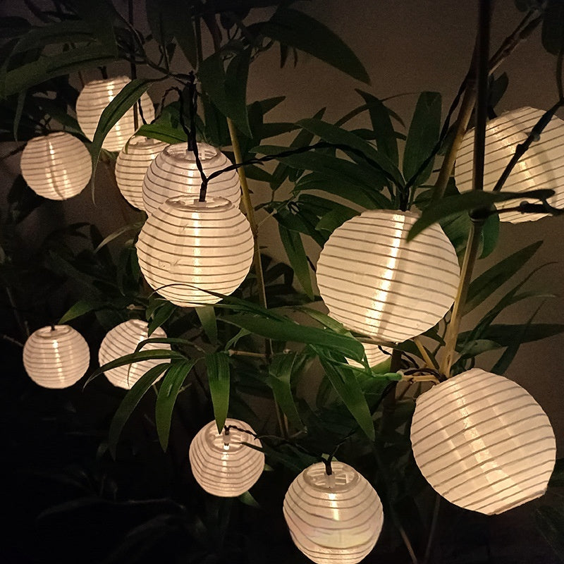 Solar Fabric Lighting Chain Colorful Lantern Décoration de l'atmosphère Chaîne