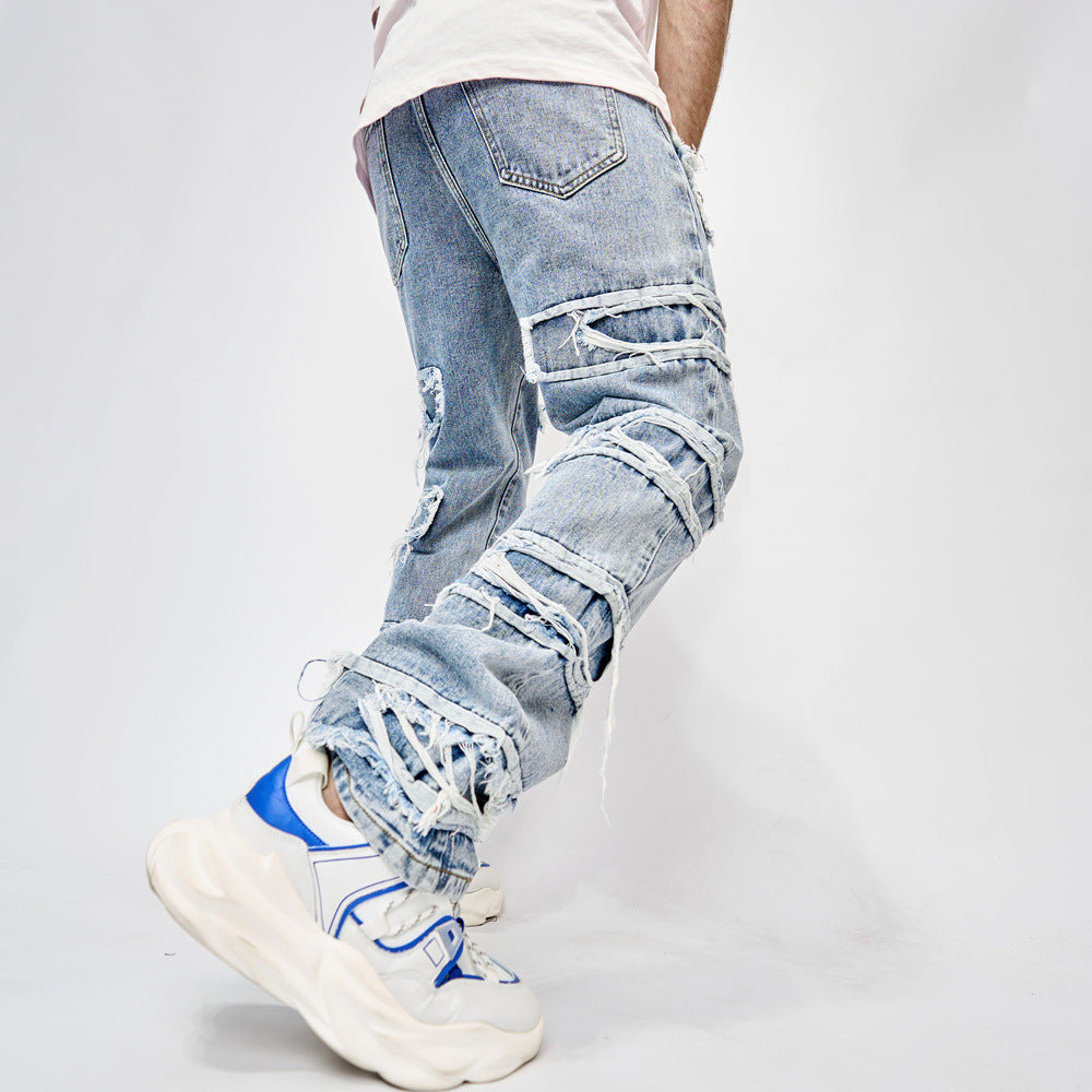 Commerce extérieur Rétro Casual Bionic Denim Homme Mode américaine Loose Pantalons High Street