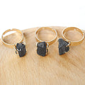 Anneau Tourmaline noir naturel