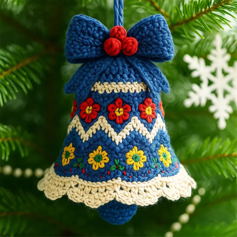 Pendentif de décoration d'arbre de Noël de cloche de Noël 2D plat