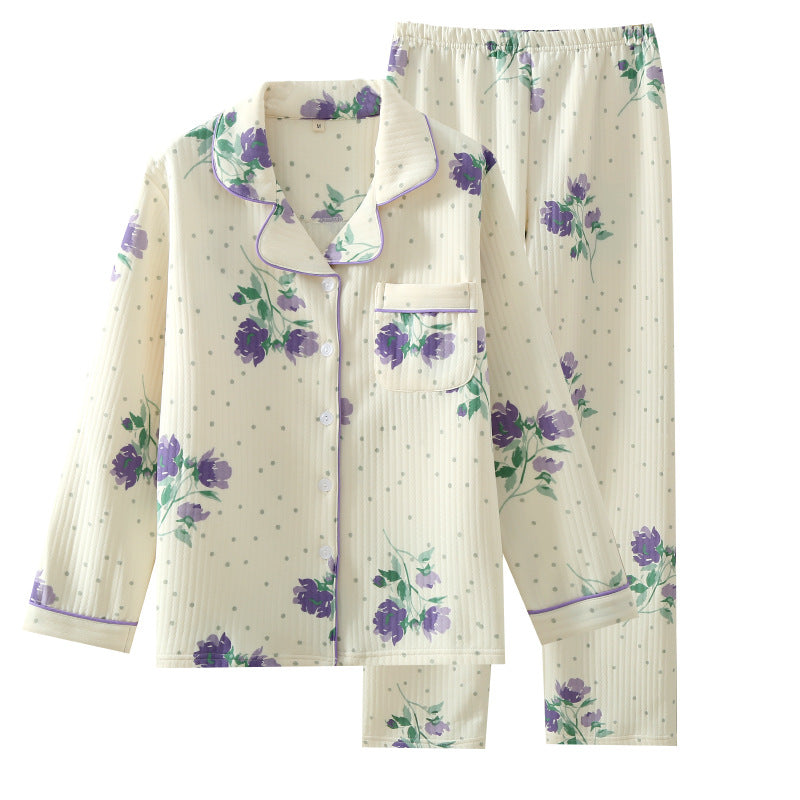 Costume de pyjama en coton d'hiver épais et d'air pour femmes