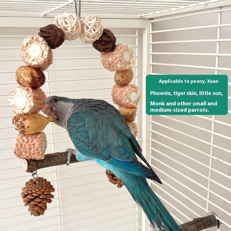 Jouets perchés en bois pour perroquets en bois