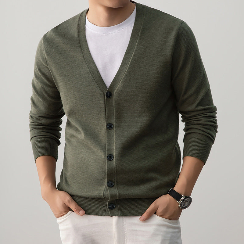 Classic V-col Cardigan Hommes Pull en maille