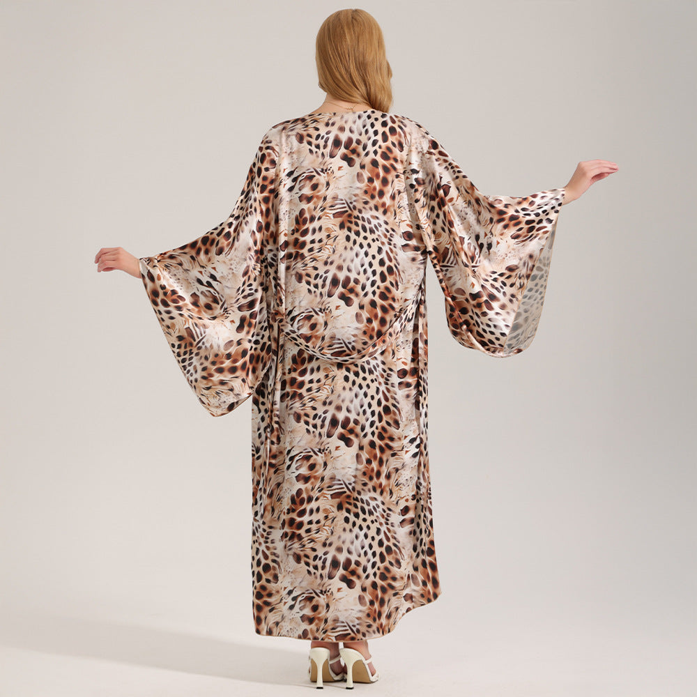 Élégant ensemble de deux pièces de robe de camisole en mousseline de satin imprimé printempsété