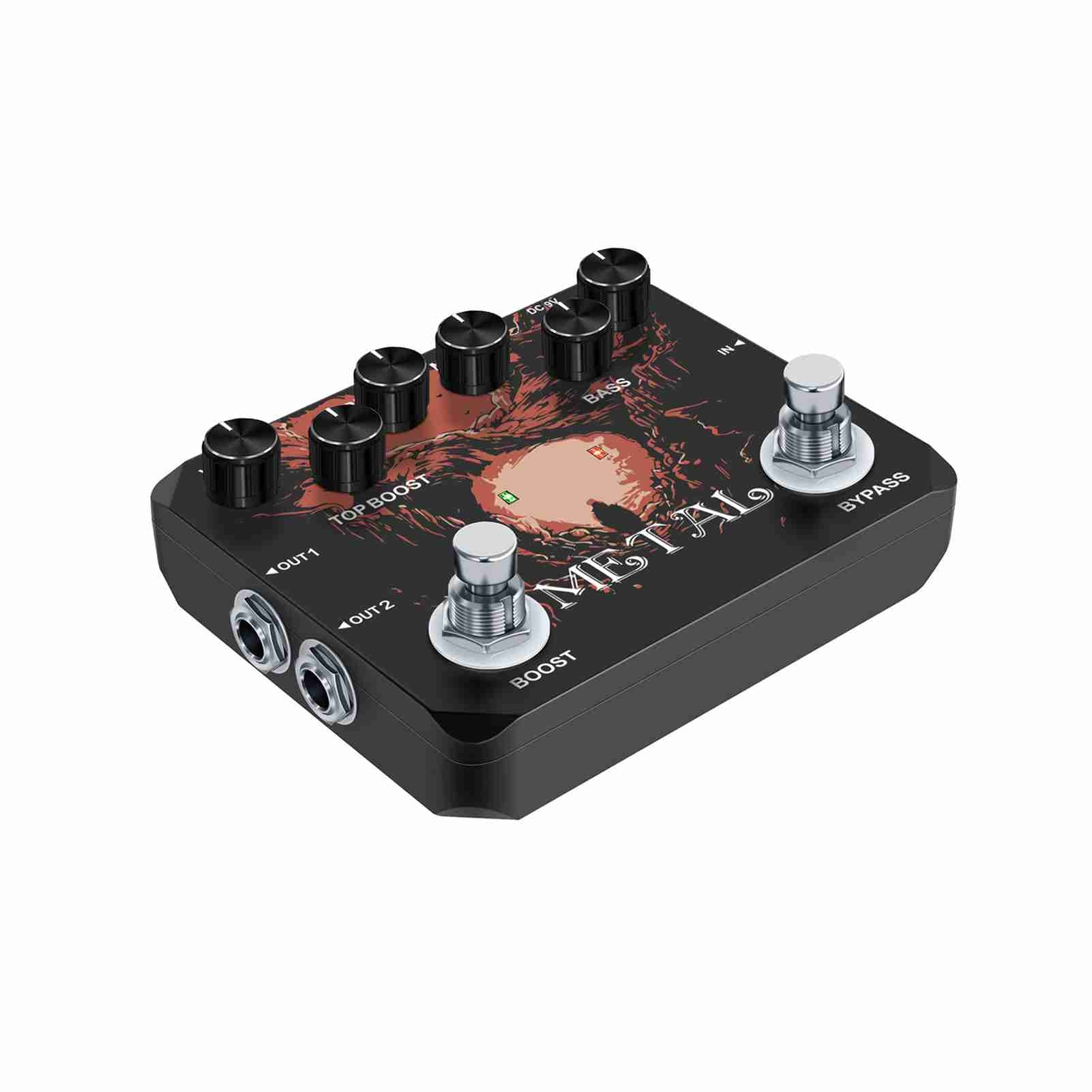 Effet de guitare en métal Pedal Traditional Metal Sound 80s/90 Sortie casque TREBLE/MID/BASS