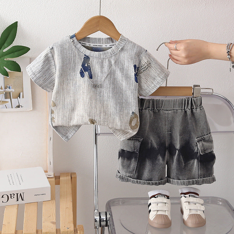Boys Burnout Short Sleeve Set