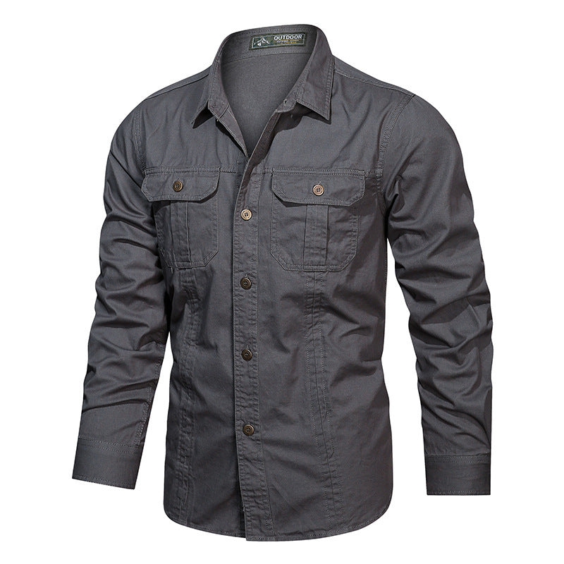 Chemise à manches longues en coton pur sans marque