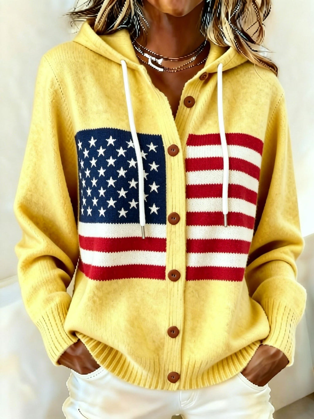 Laid-back de style américain Cardigan Hoodie