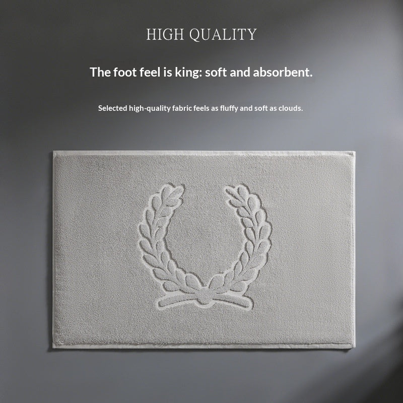 Tapis de salle de bain antidérapant en coton pur, absorbant l'eau