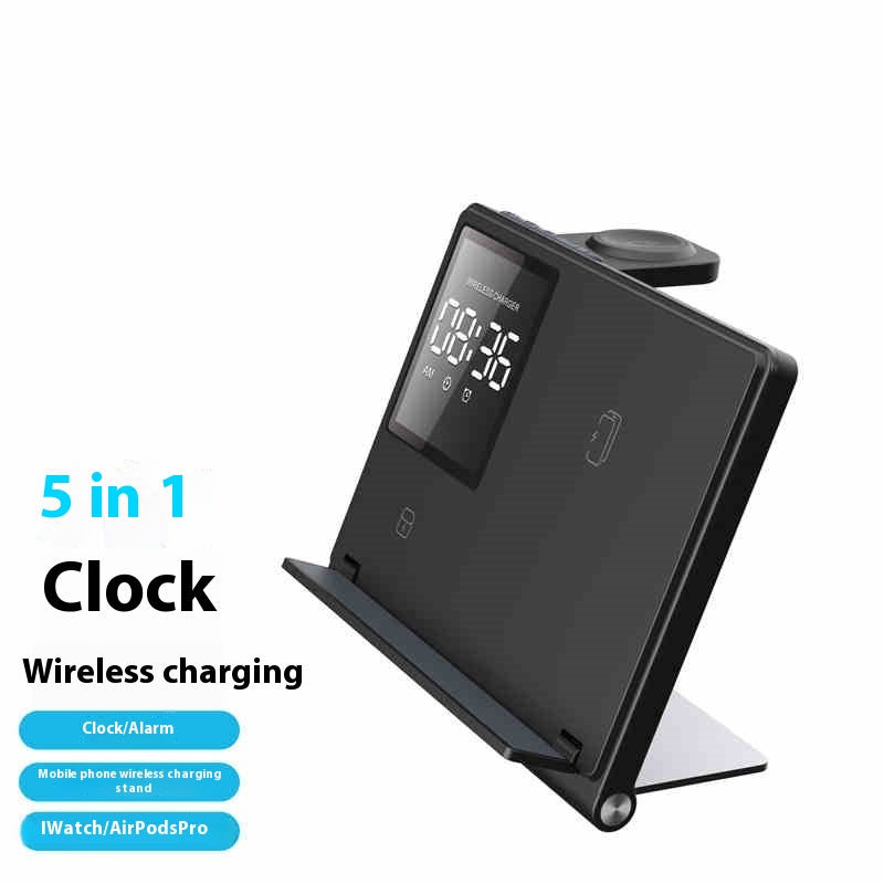 Chargeur numérique d'horloge magnétique pliant sans fil cinq en un