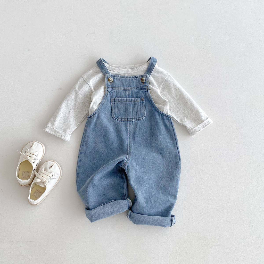 Le bébé et le jeune enfant Denim costume de saut occasionnel avec des paillettes
