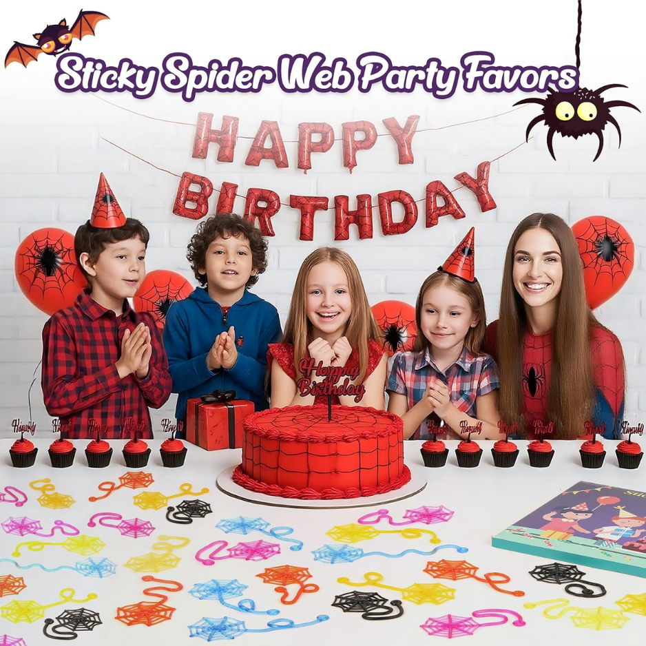 Jouets Web d'araignée collante de 30 pcs pour enfants - Favoris de fête d'Halloween en vrac