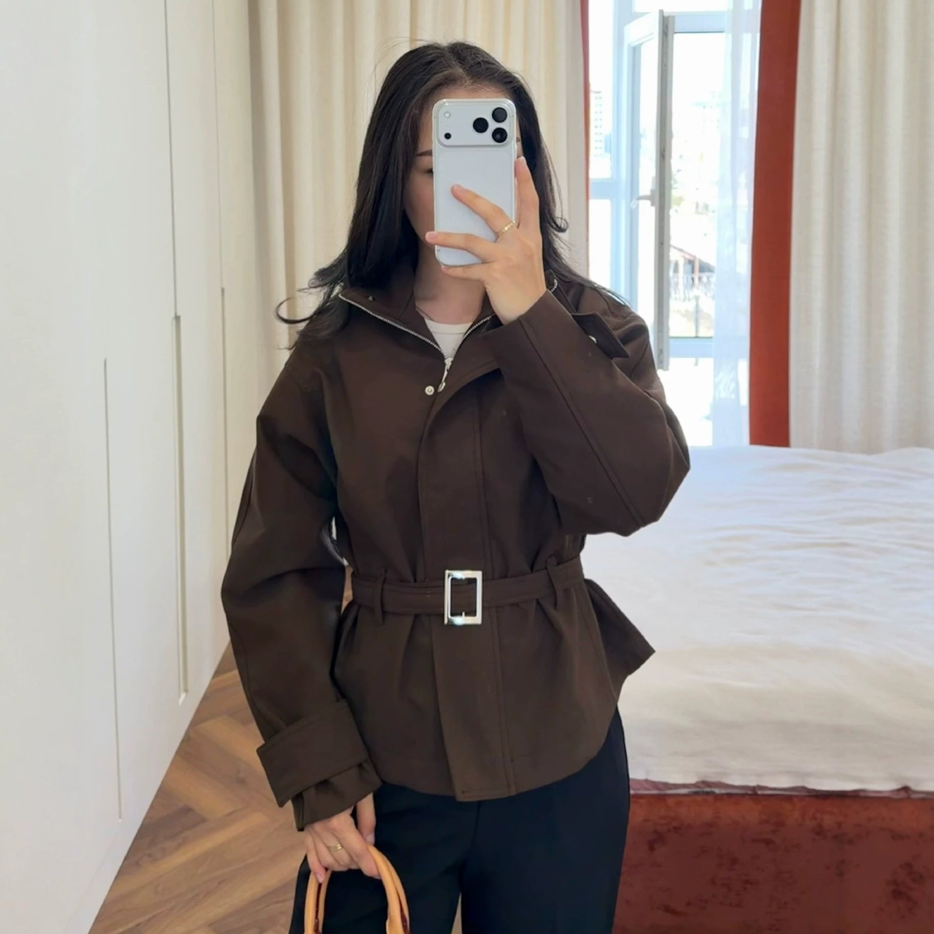 Veste de col en lacet en lacet pour femmes