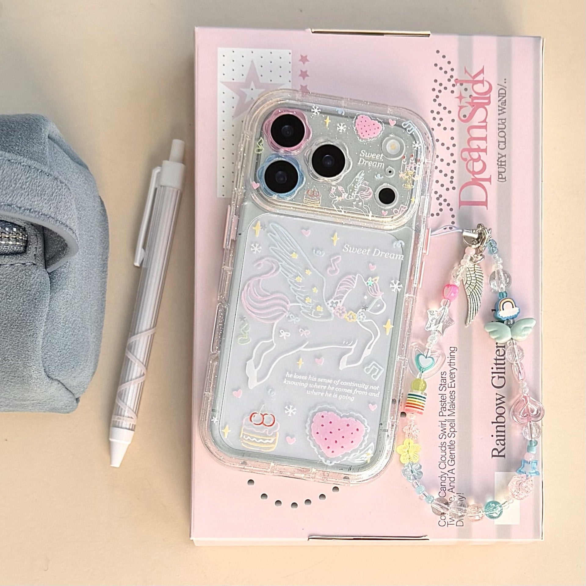Étui de téléphone en silicone imprimé au gâteau de cerises japonais-Corée