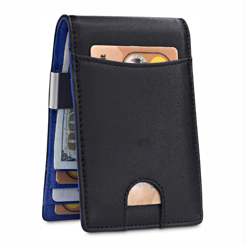 Porte-cartes en cuir pur Rfid Hommes antivol Swiping Amazon