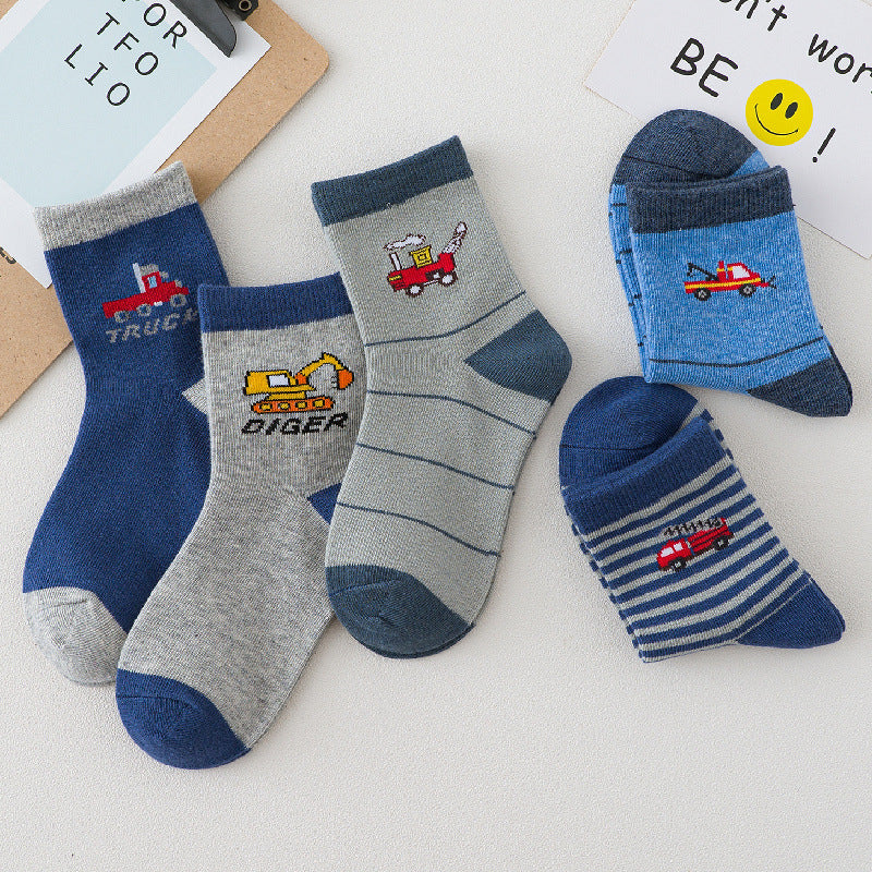 Chaussettes de caricature garçon printemps et automne en coton
