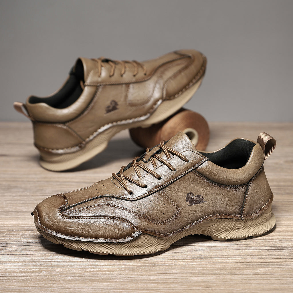 Chaussures décontractées en cuir plat pour hommes