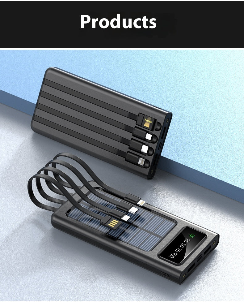 Avec câble à quatre fils Solar Energy Portable Batterie pour téléphones mobiles