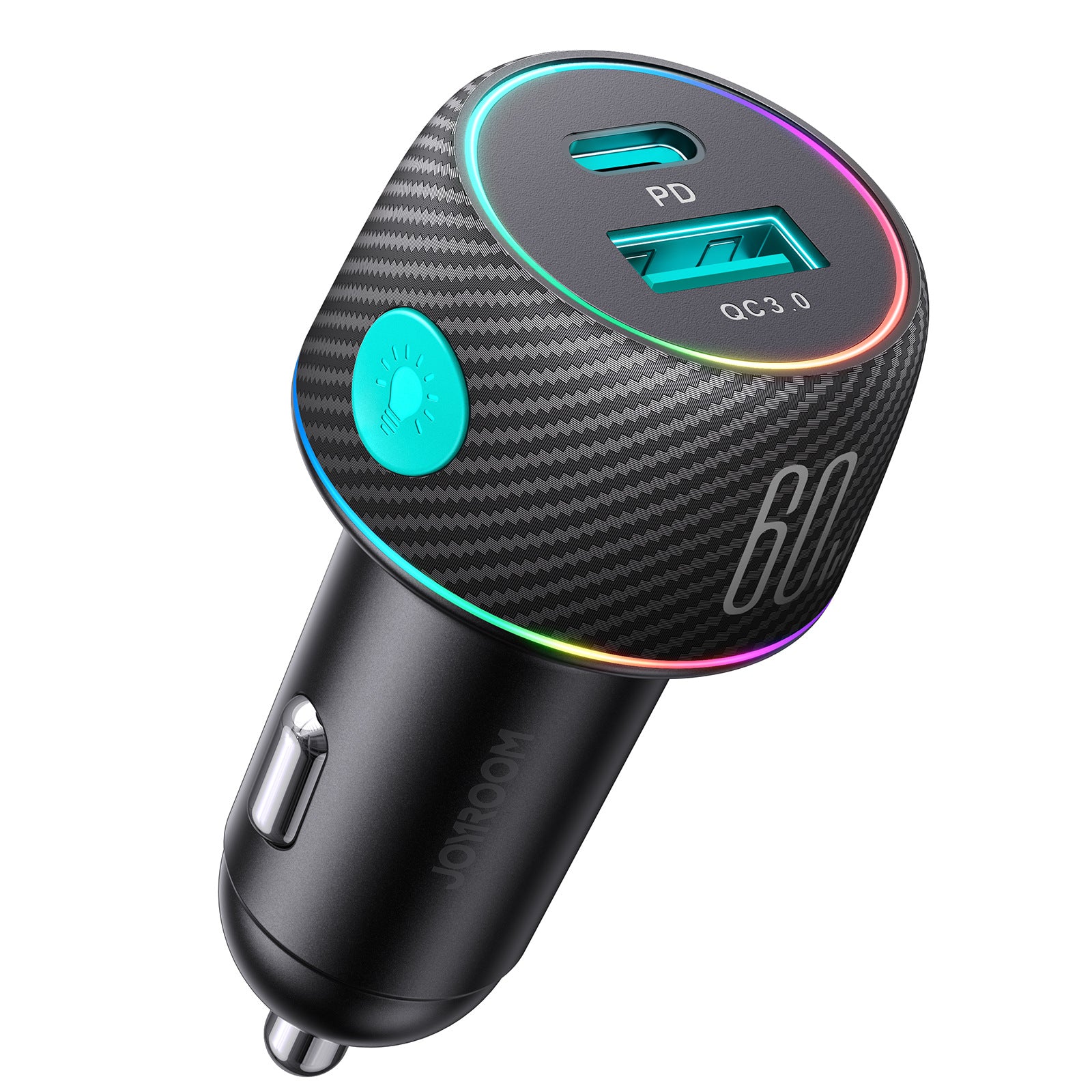 Chargeur de voiture à double bouton de port haute puissance 60W