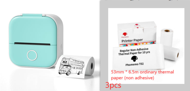 Imprimante Mini Thermique Portable Accueil Imprimante Photo Étudiant Mauvaise question Imprimante Bleu