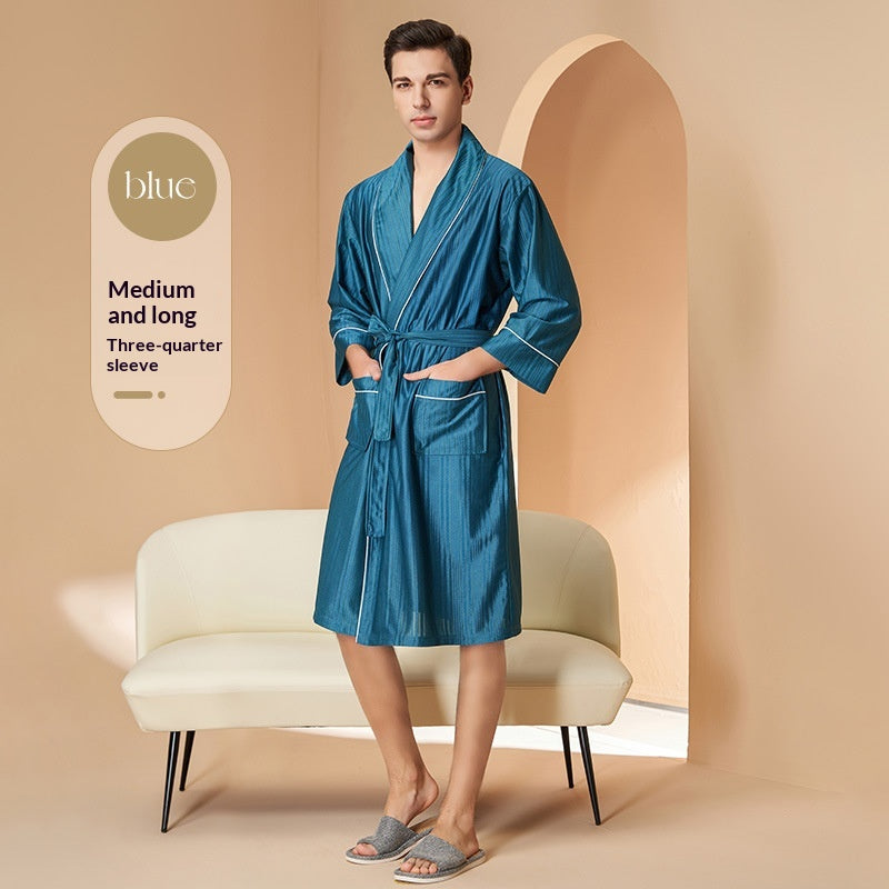 Robe de nuit absorbante Hommes couple mince-style peignoir