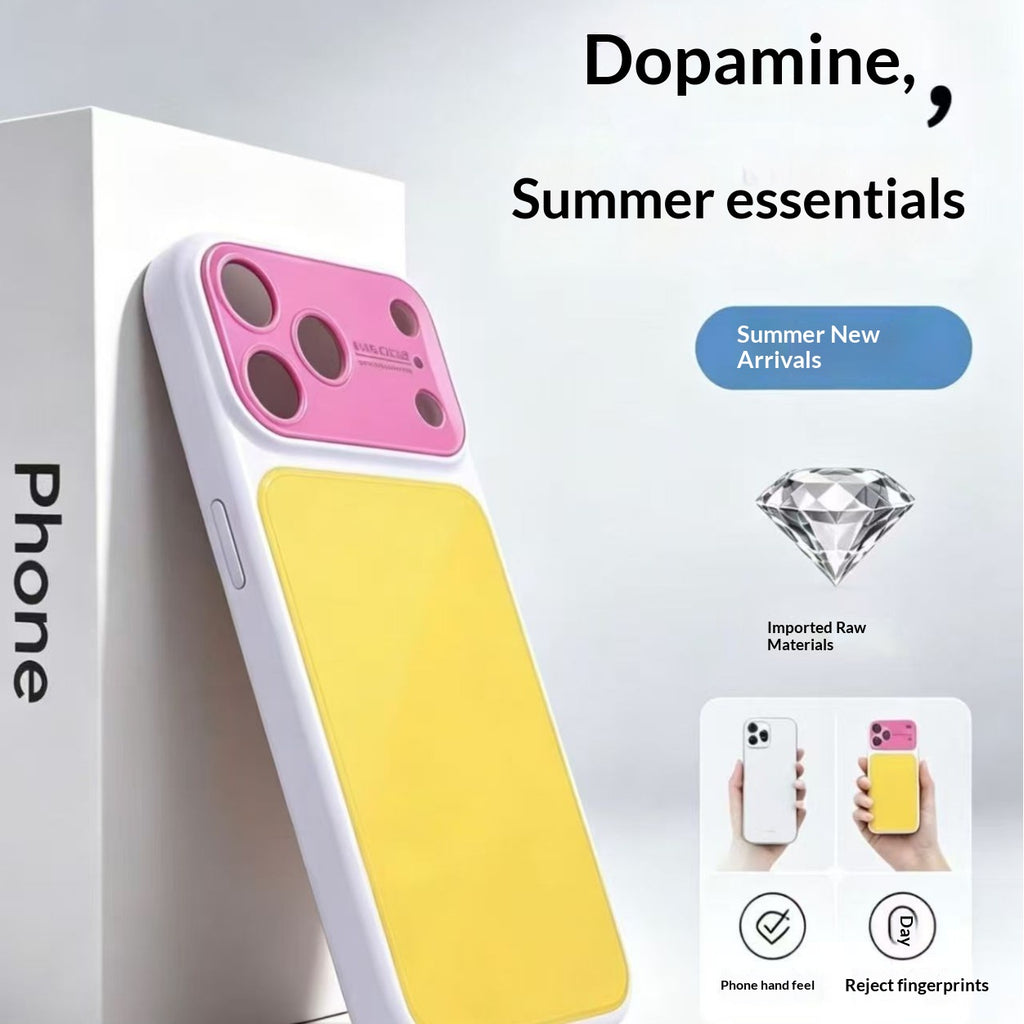 Summer Dopamine inspiré de la couleur bloc Phone Case avec une grande fenêtre