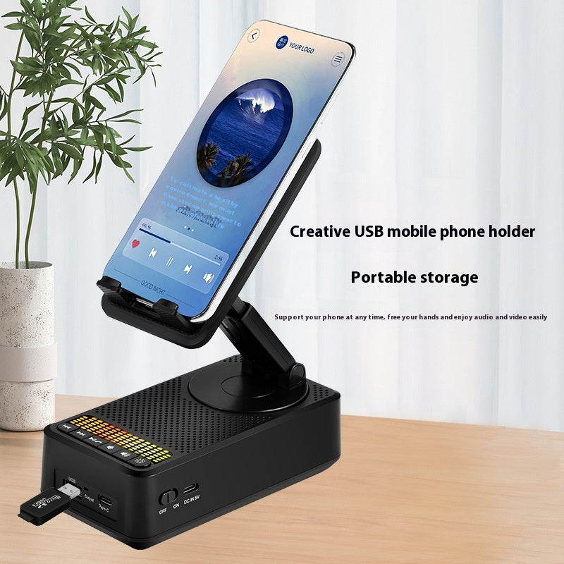 Multifonctionnel Mobile Mobile Bracket Audio avec Power Bank