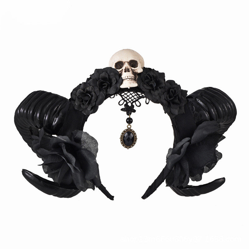 Skull Head Sheep Head Horn Headwear Photo DIY Headdress