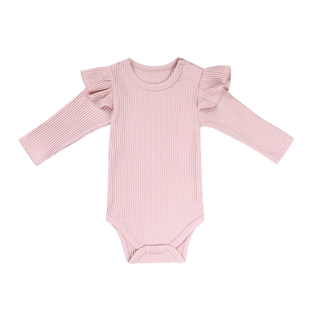 Mode bébé couleur solide épaisse onesie