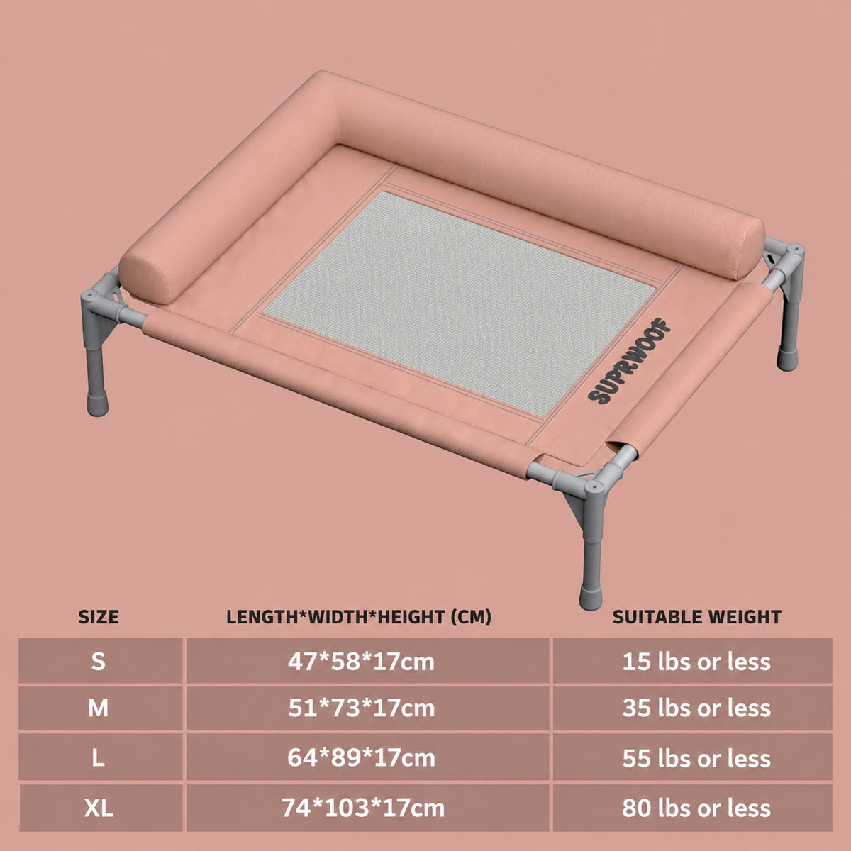 Raised Breathable Washable Pet Bed