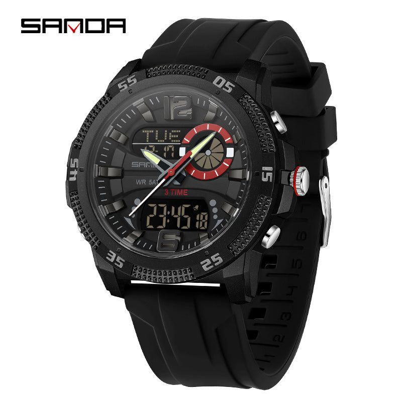 SANDA hommes montre électronique jeunesse réveil lumineux Sporty