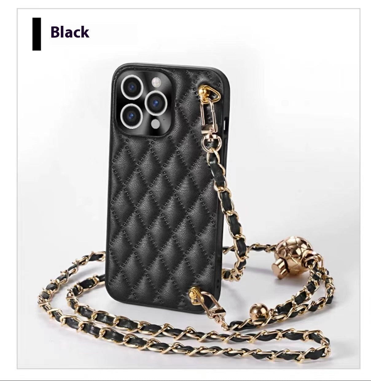 Coque de téléphone Diamant Plaid Crossbody Protection Manche