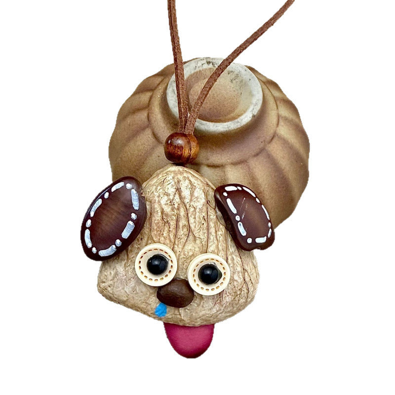Cute Puppy collant sa langue pendant pendentif Healing-style Semence