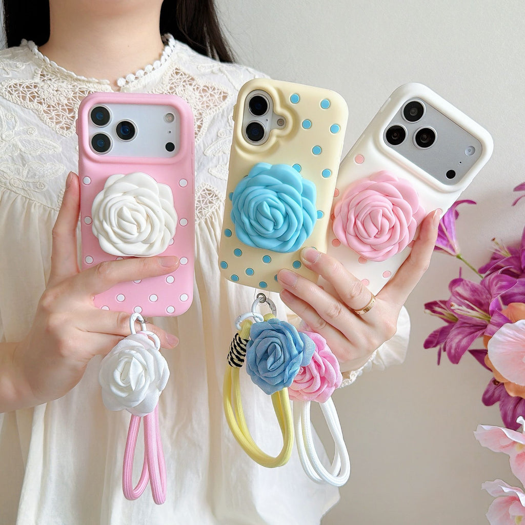 Étui de protection pour téléphone Rose Silicone Polka-dot