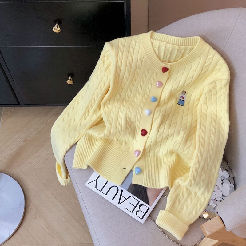 Manteau de Chandail de Cardigan tricoté pour Petite Femme Style court