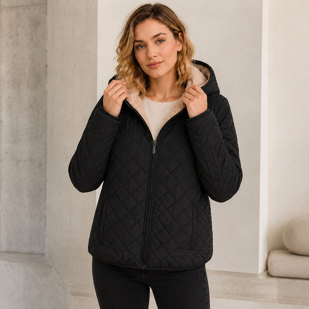 Manteau en coton à capuche courte pour femmes