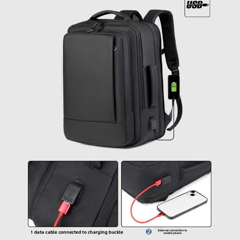 Sac à dos pour ordinateur portable 16 pouces Etanche USB Rucksack Grand sac à bagages de voyage