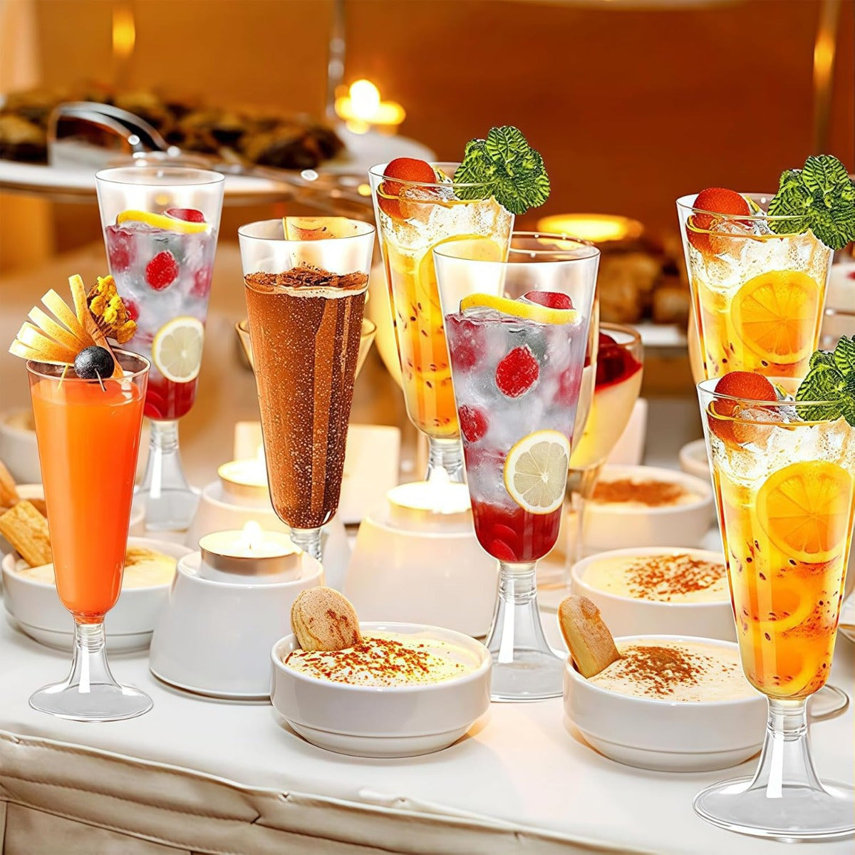 50 verres de Champagne en plastique transparent - Verres de Champagne pour fêtes et événements - Pratique 5